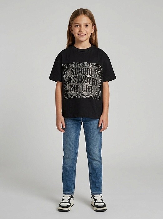 Футболка для девочки JOHN RICHMOND Richmond RGP26065TS/BLACK/26-01