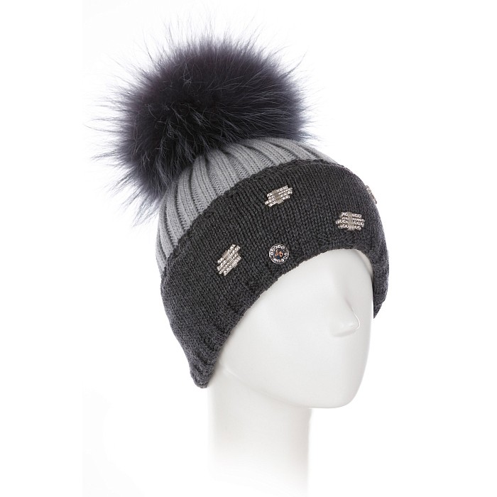 Шапка для девочки Joli Bebe Joli Bebe 5204BFWB-LIGHT GREY/DARK GREY/22-02