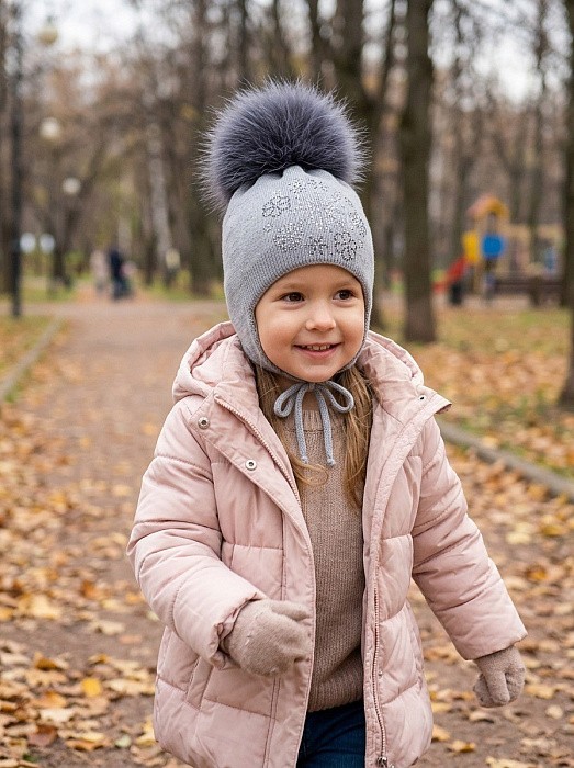 Шапка для девочки Joli Bebe Joli Bebe 5330BFDWB-LIGHT GREY/22-02