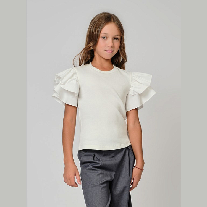 Блузка школьная трикотажная для девочки АНДЕРСЕН Андерсен 2242132бд02/М/25-02