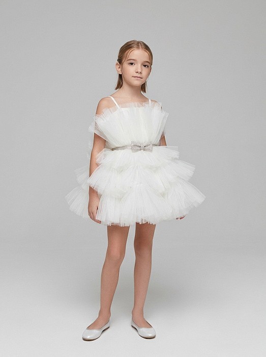 Платье для девочки MONIKAMO MONIKAMO SPARKLY-WHITE/М/24-02